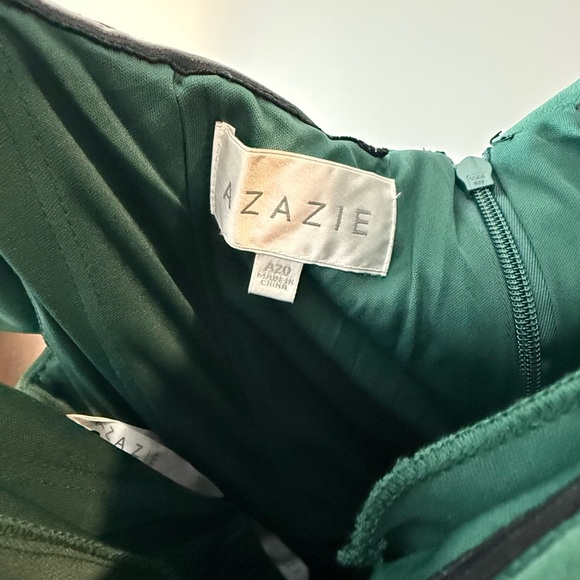 Dark Green Azazie Alice Off-the Shoulder Dress - Picture 5 of 6